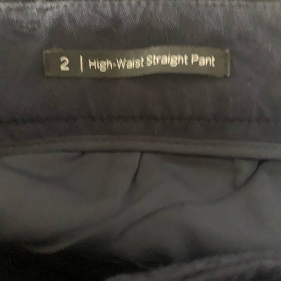 TALBOTS HIGH WAIST STRAIGHT LEG FLAT FRONT STRETCH PANTS NAVY BLUE 2-EUC - Picture 7 of 8